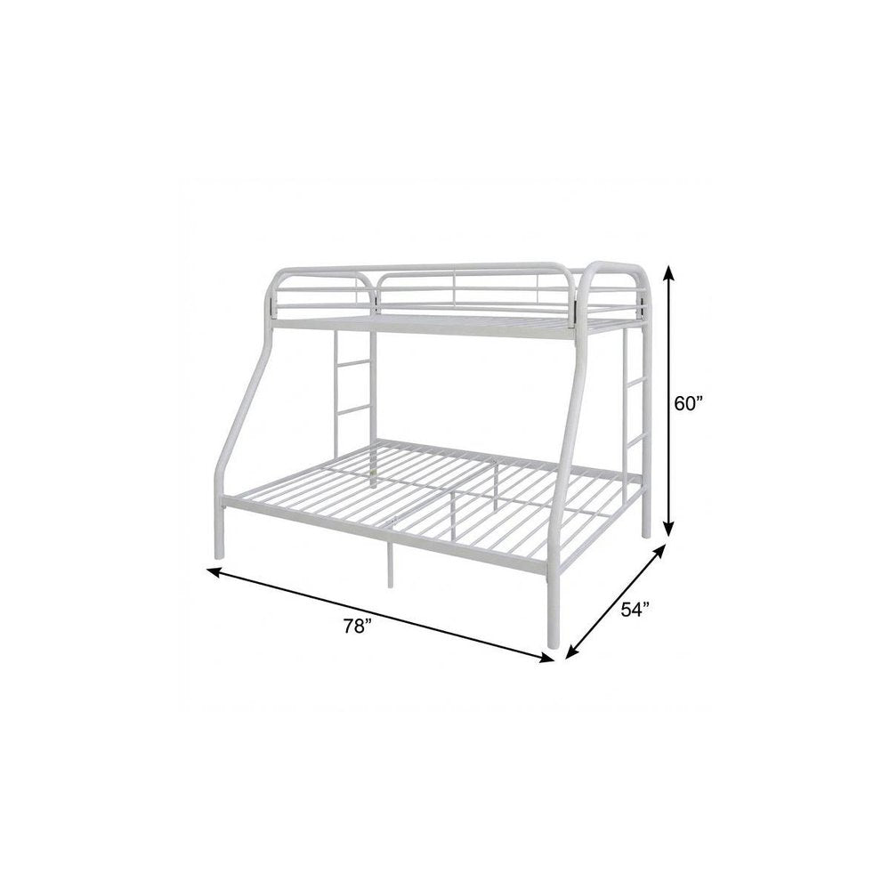 Black Twin Over Full Contemporary Metal Bunk Bed on a white background