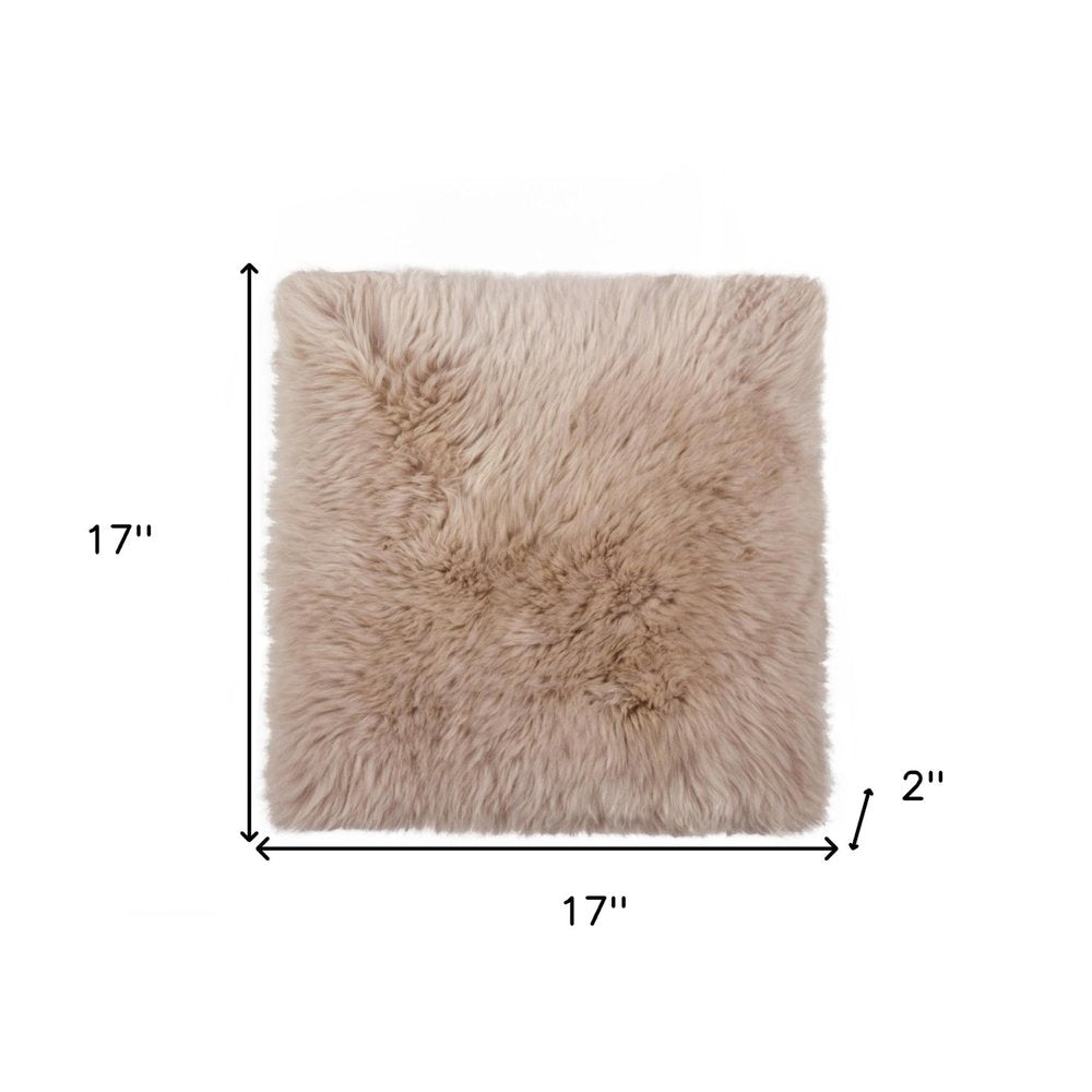 17" X 17" White Synthetic Solid Color Pad. Seat cushion isolated on a plain white background, in a white finish.