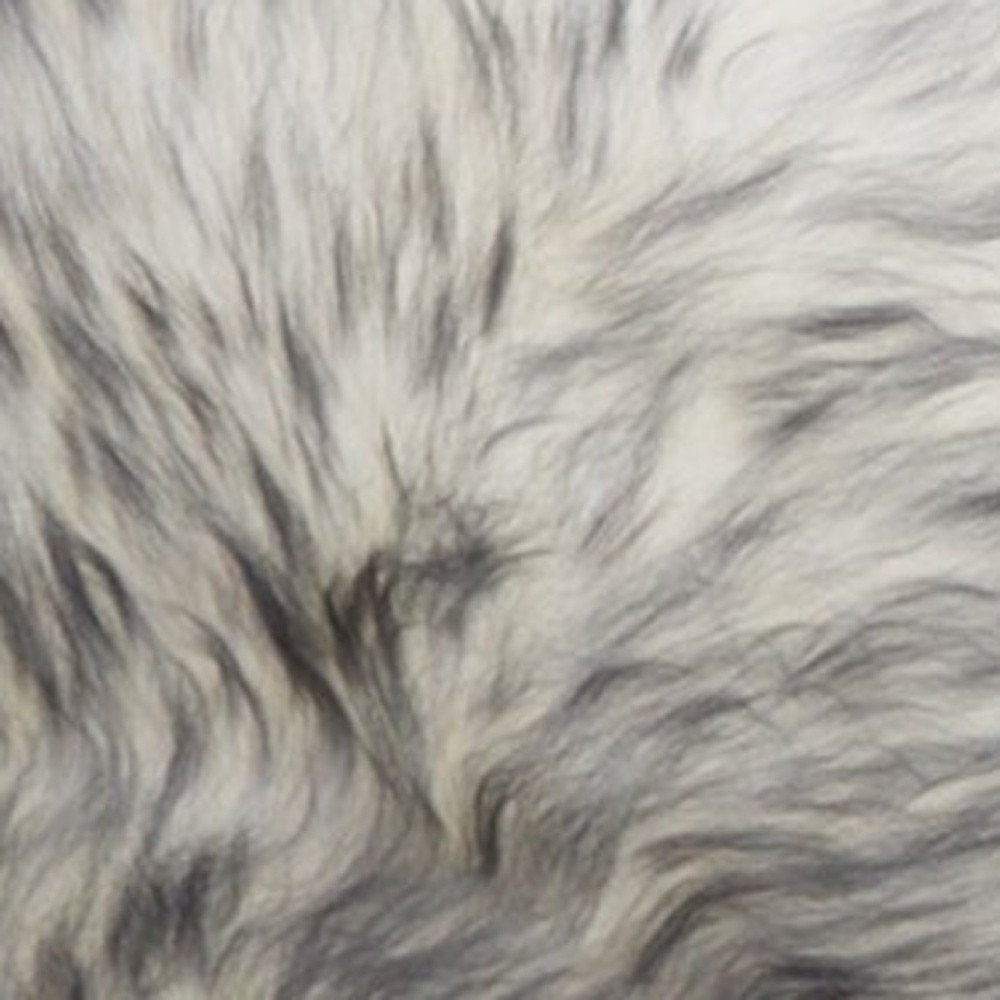Close-up of 17" X 17" Gray Genuine Sheepskin Chair Pad showing the gray texture.
