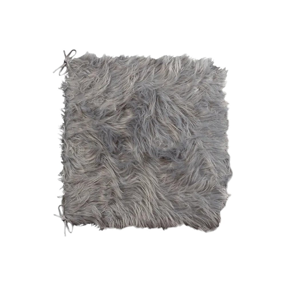 16" X 16" Gray Acrylic Solid Color Pad. Seat cushion isolated on a plain white background, showing its gray color.