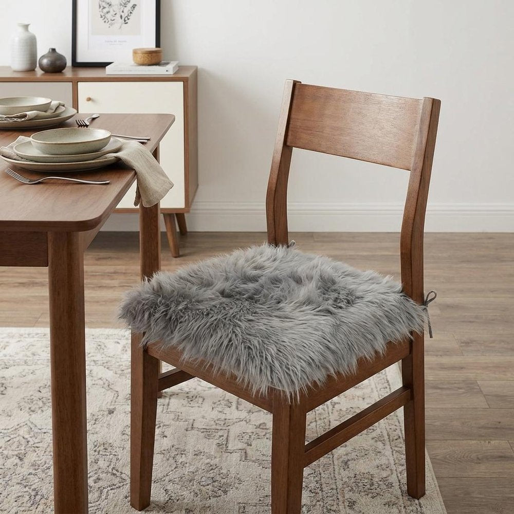 16" X 16" Gray Acrylic Solid Color Pad styled in a furnished interior with an off-white wall on a wood floor.