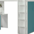 White And Natural Twin Loft Bed And Desk