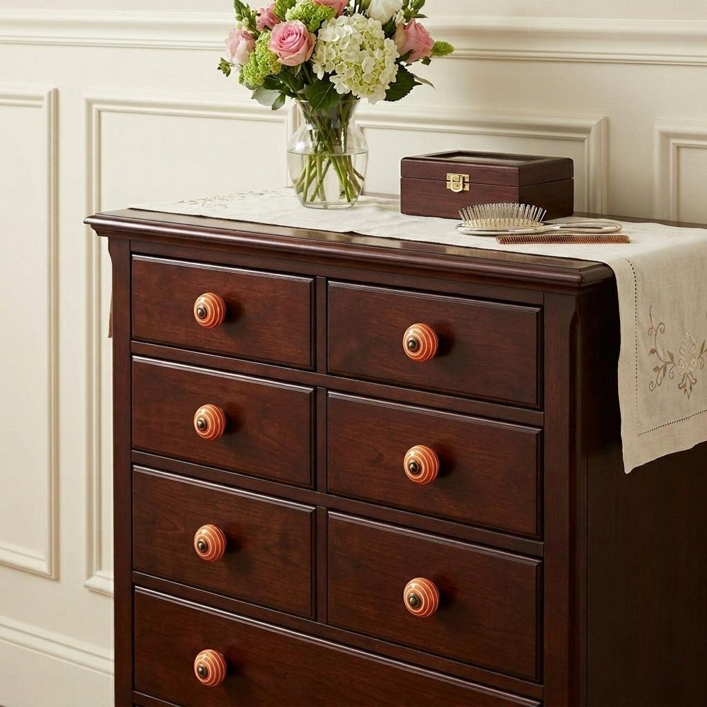 1.5" X 1.5" X 1.5" Bronze White And Orange  Knobs 8 Pack