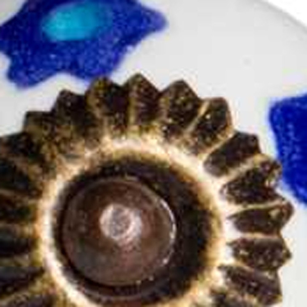 Set of Twelve Blue White And Turquoise Floral Ceramic Drawer Pull Knobs in a home interior