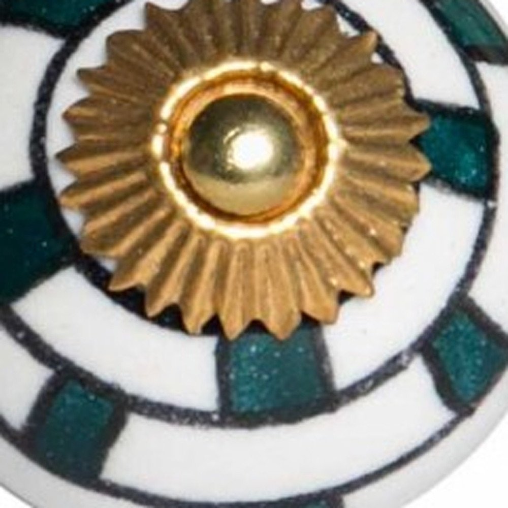 1.5" X 1.5" X 1.5" White Black And Yellow  Knobs 12 Pack - White, Teal, Gold