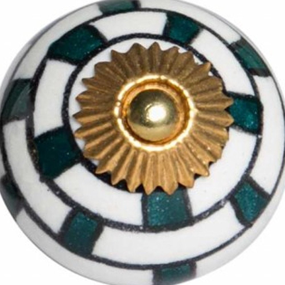 1.5" X 1.5" X 1.5" White Black And Yellow  Knobs 12 Pack - White, Teal, Gold