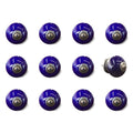 Set of Twelve Navy Blue Ceramic Drawer Pull Knobs on a white background