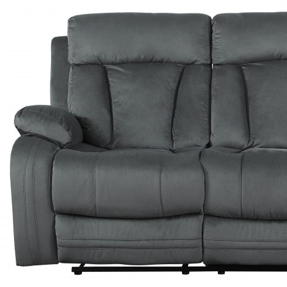 40" Modern Grey Fabric Sofa. Recliner isolated on a plain white background, in a gray fabric finish.