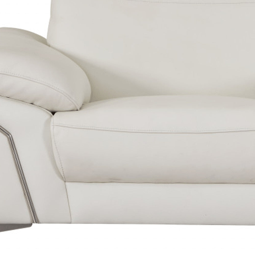 Cropped view of 51" Gray Chair and a Half focusing on the gray surface.
