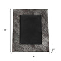Gray cowhide picture frame, 10" x 8" outer dimensions, 0.5" frame width, on a white background.