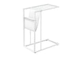 White Modern Metal And Glass Tv Table on a white background