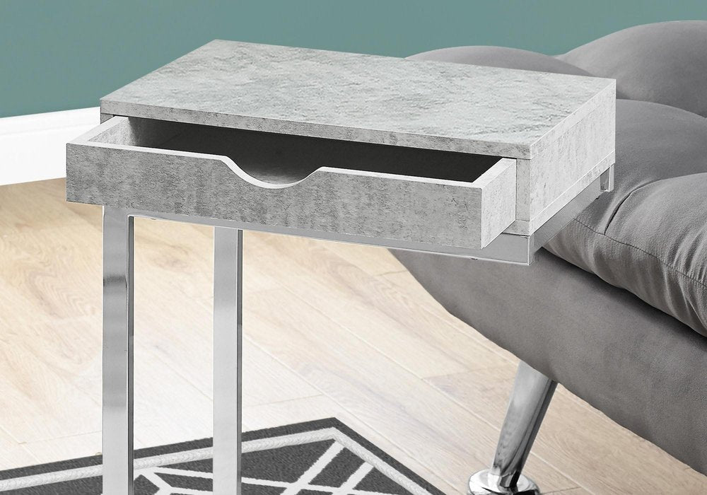 10.25" X 15.75" X 24.5" Cappuccino Finish And Gold Laminated Drawer Accent Table.