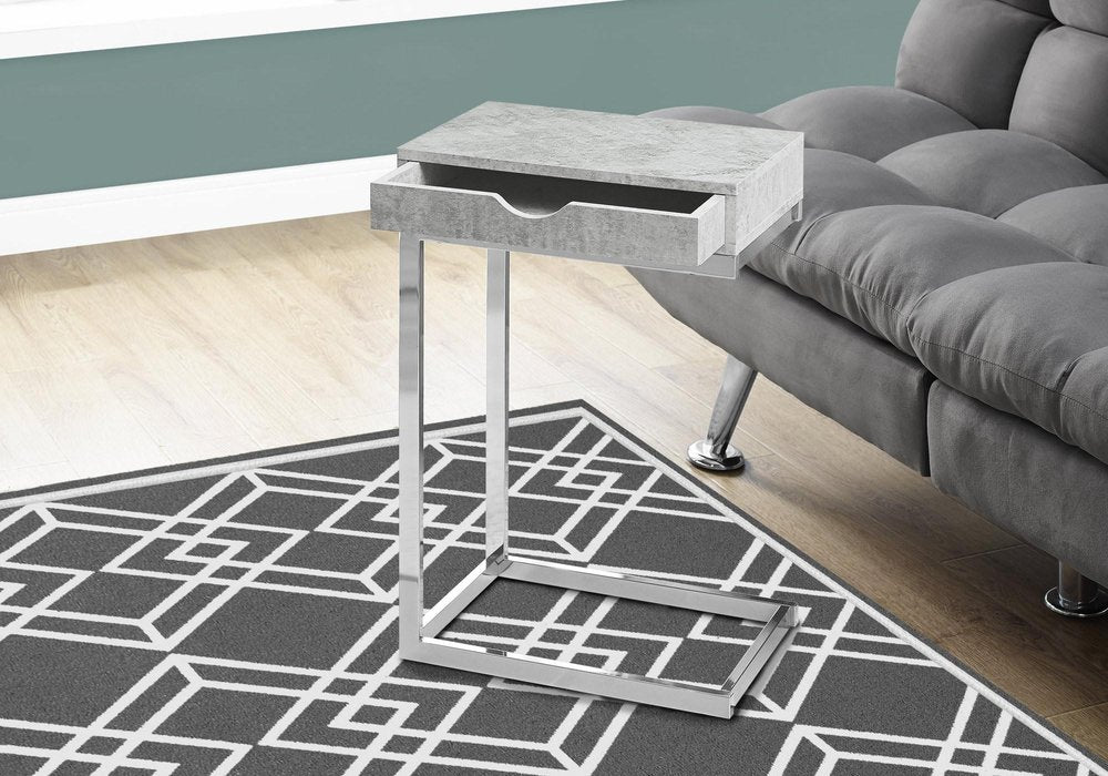 10.25" X 15.75" X 24.5" Cappuccino Finish And Gold Laminated Drawer Accent Table.