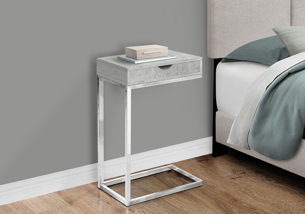 10.25" X 15.75" X 24.5" Cappuccino Finish And Gold Laminated Drawer Accent Table.