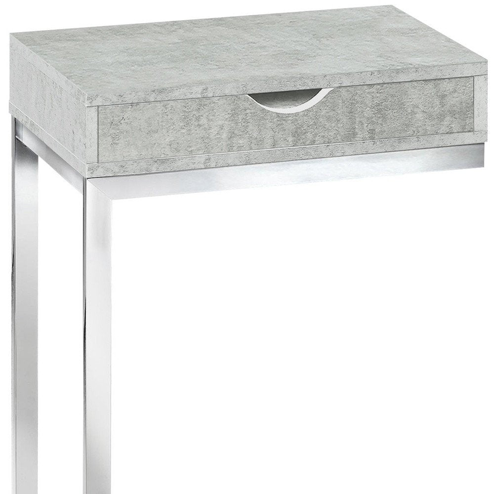 10.25" X 15.75" X 24.5" Cappuccino Finish And Gold Laminated Drawer Accent Table. Tray table isolated on a plain white background.