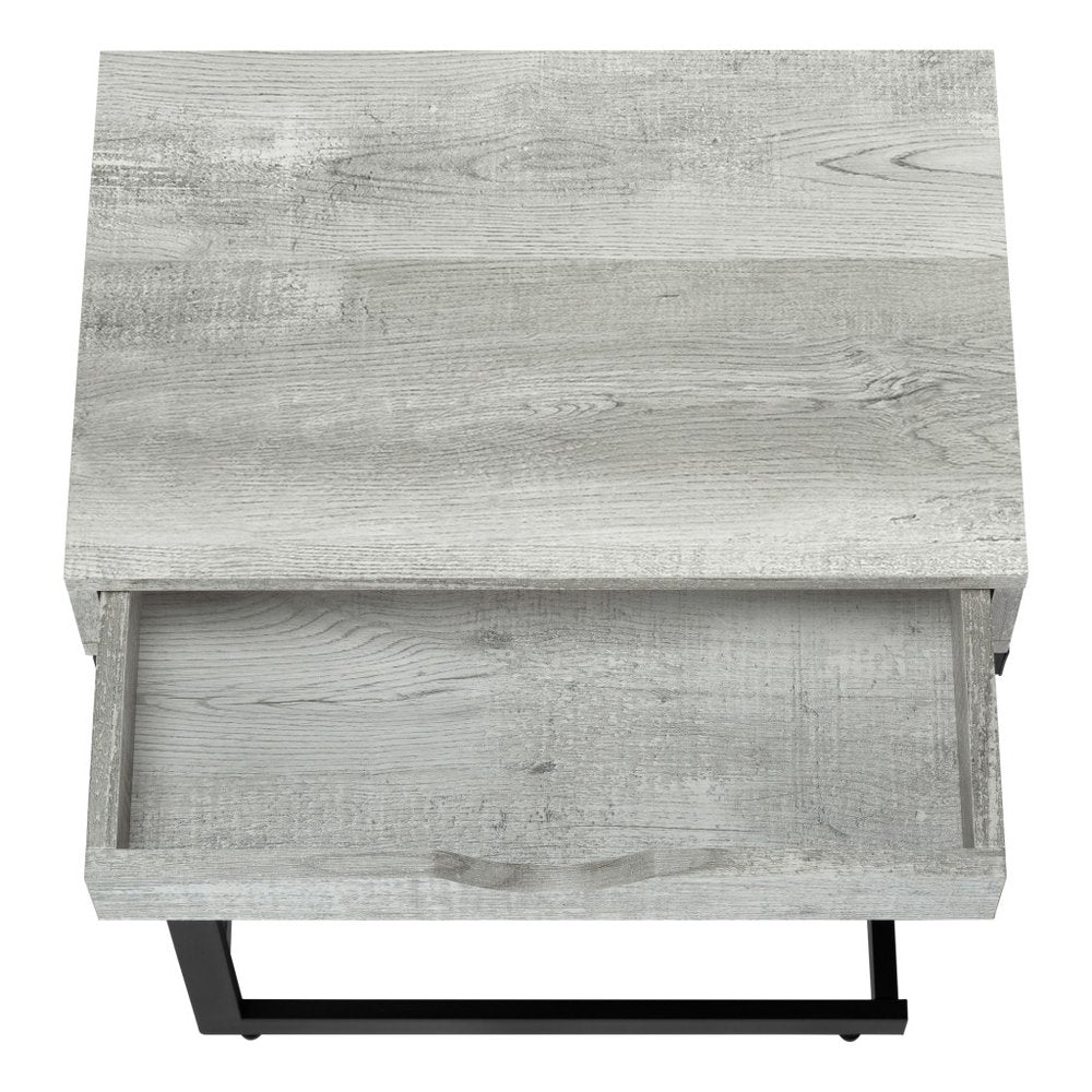 10.25" X 15.75" X 24.5" Cappuccino Finish And Gold Laminated Drawer Accent Table