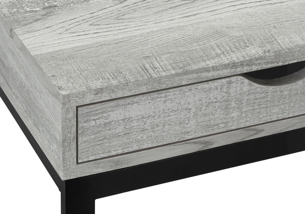 10.25" X 15.75" X 24.5" Cappuccino Finish And Gold Laminated Drawer Accent Table