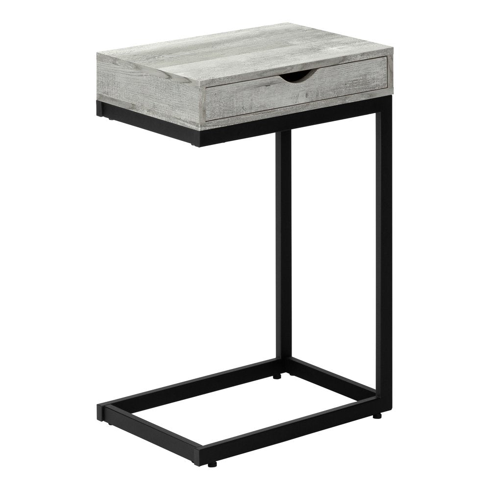 10.25" X 15.75" X 24.5" Cappuccino Finish And Gold Laminated Drawer Accent Table