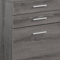 Close-up of 25" Gray Particle Board Filing Cabinet With Drawers showing the gray texture.