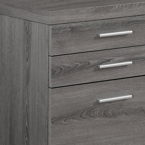 25" Gray Particle Board Filing Cabinet With Drawers