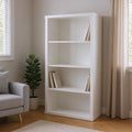White Wood Adjustable Four Tier Bookcase