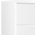 White Wood Adjustable Four Tier Bookcase on a white background