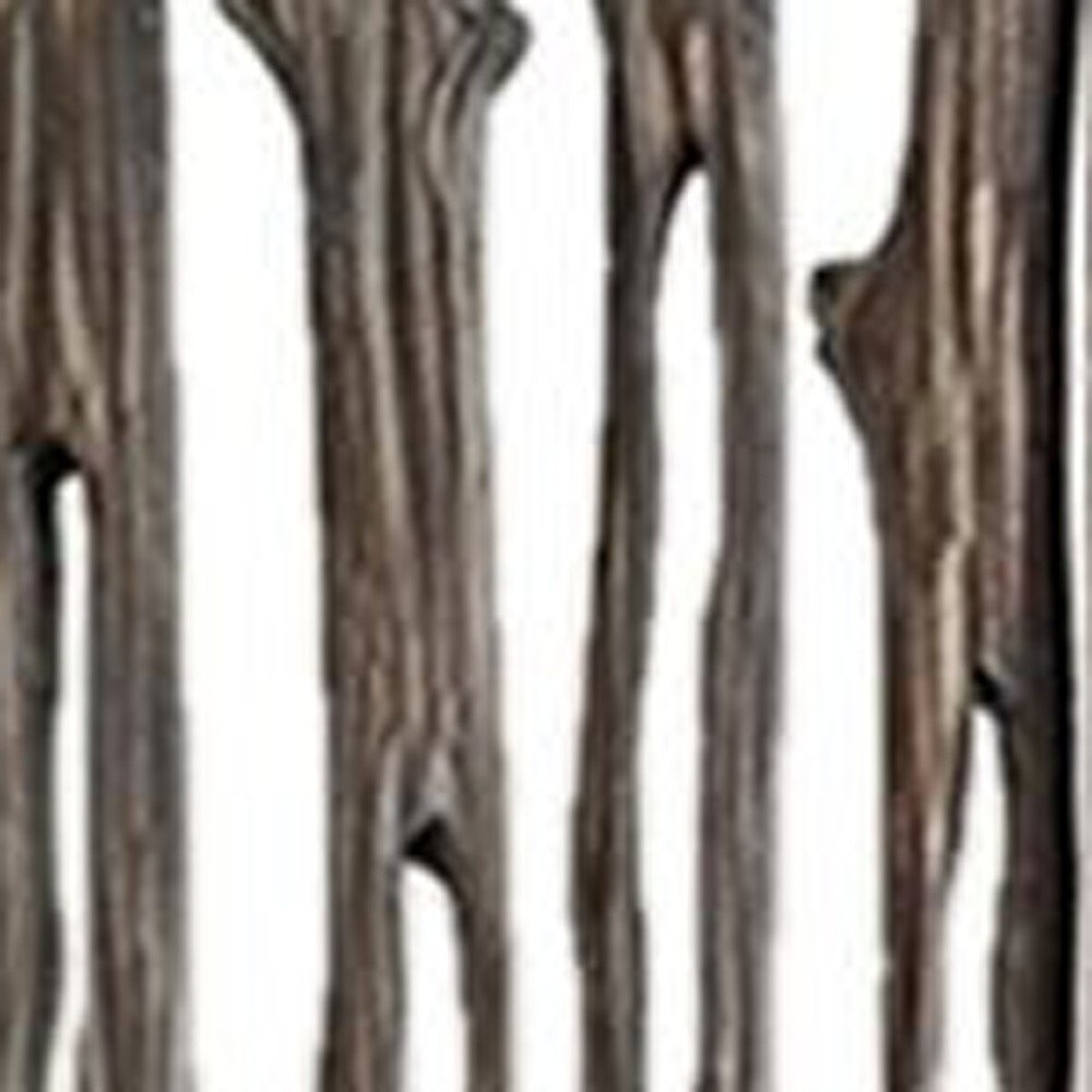 84" Brown Wood Folding Four Panel Screen Room Divider - with Folding Design on a white background