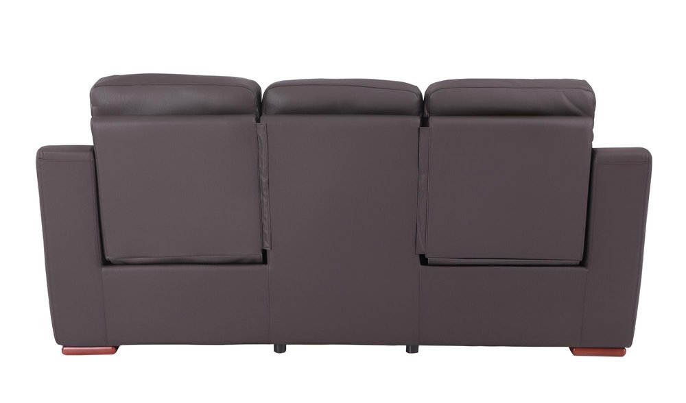 90" Brown Faux Leather Sofa on a white background