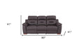 90" Brown Faux Leather Sofa on a white background