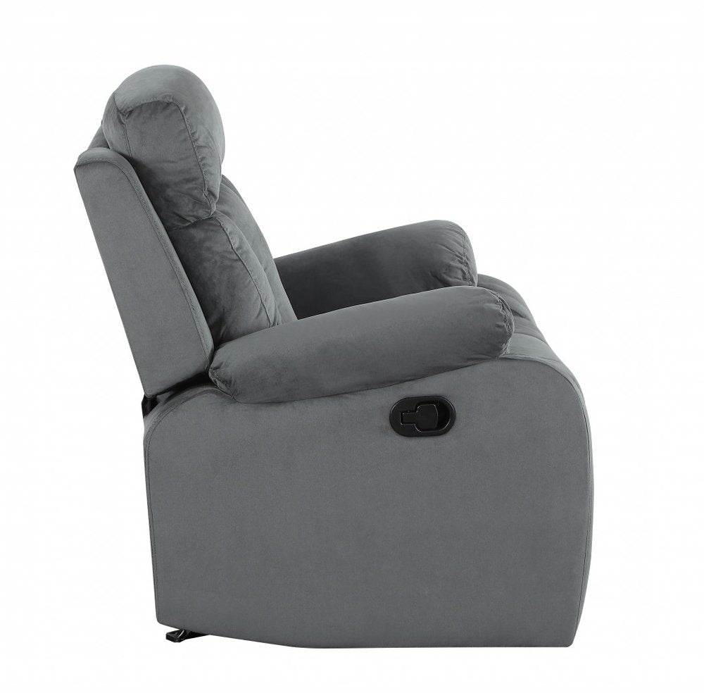 Two Piece Indoor Gray Microsuede Five Person Seating Set on a white background