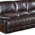 Two Piece Indoor Brown Faux Leather Five Person Seating Set close-up detail