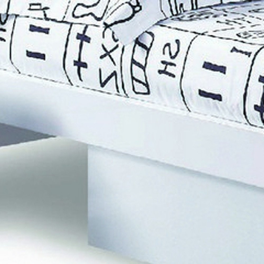 White Solid Wood King Bed Frame - SKU 343914 on a white background