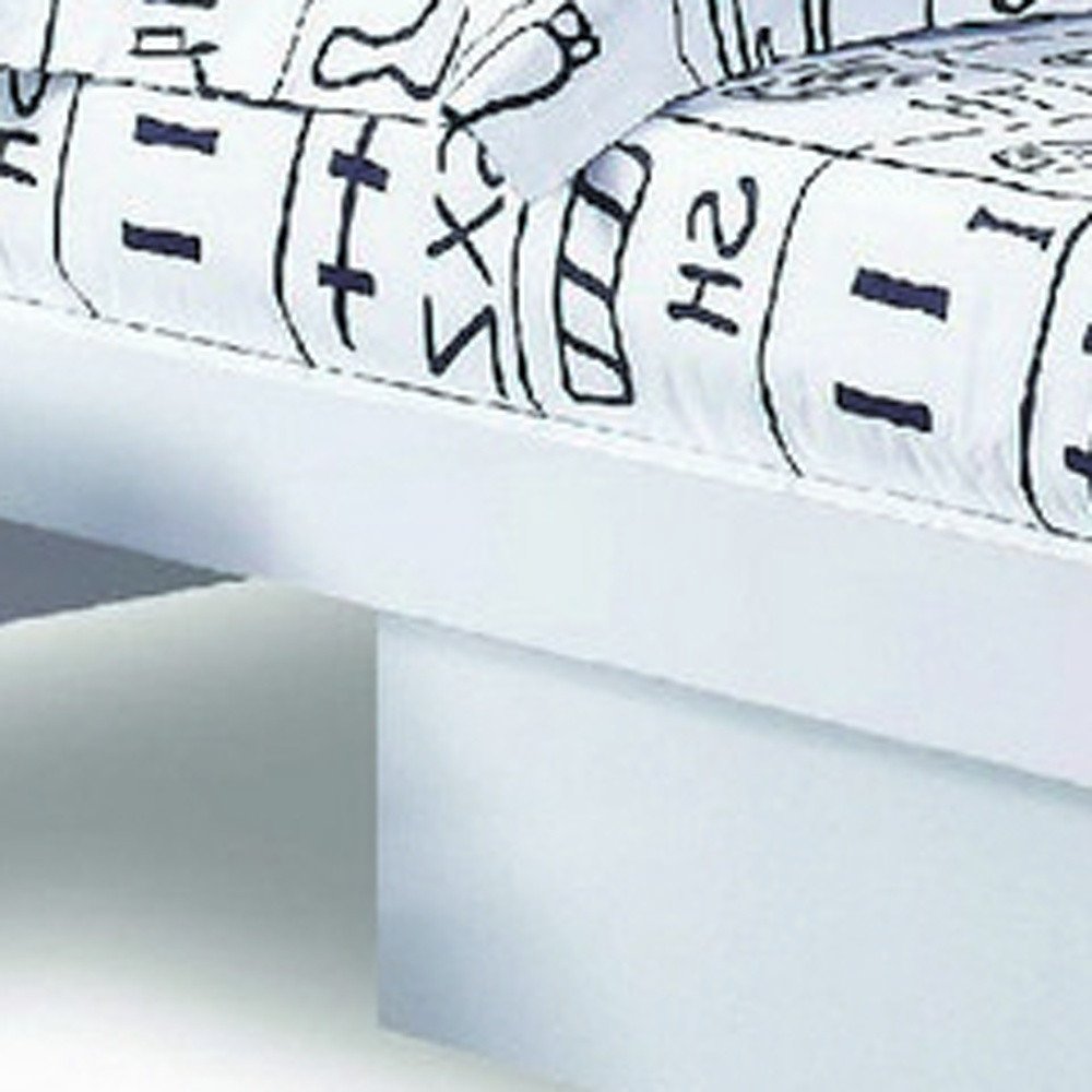 White Solid Wood King Bed Frame - SKU 343915 on a white background