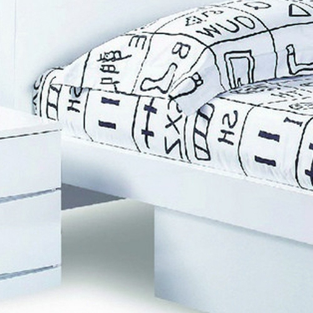 White Solid Wood King Bed Frame - SKU 343915 on a white background