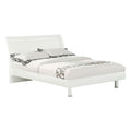 White Wood Lighted California King Bed Frame on a white background