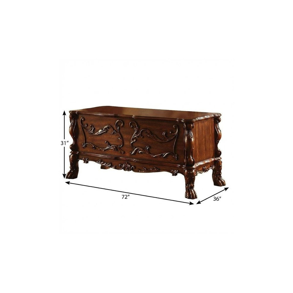 72" Brick Red Solid Manufactured Wood and Solid Wood Executive Desk With Five Drawers