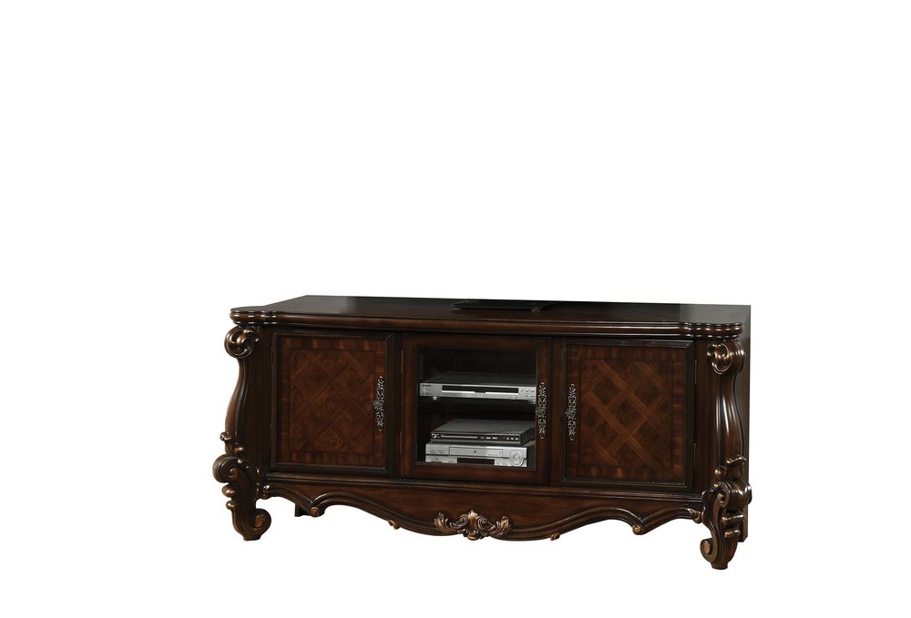 74" Dark Brown Solid Wood Enclosed Storage