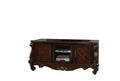 74" Dark Brown Solid Wood Enclosed Storage on a white background