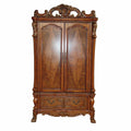 82" Brown Wood Accent Cabinet With Two Doors on a white background