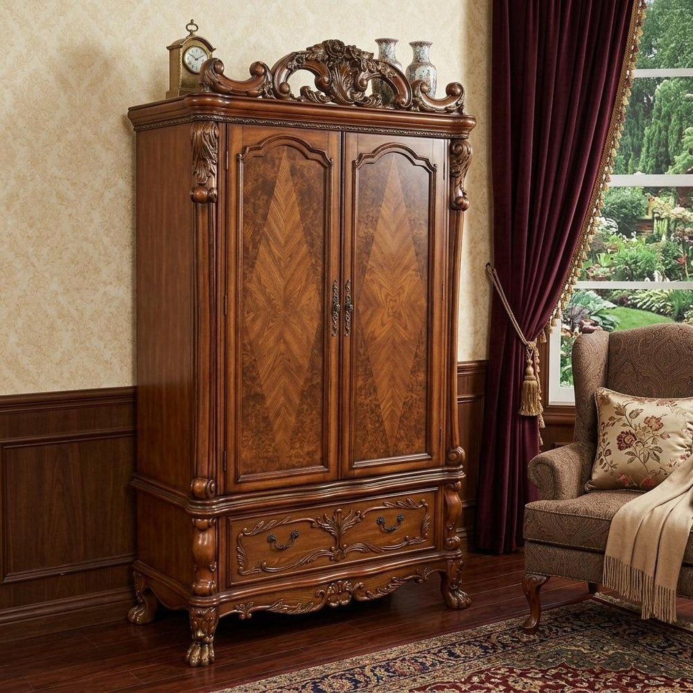 82" Brown Wood Accent Cabinet With Two Doors
