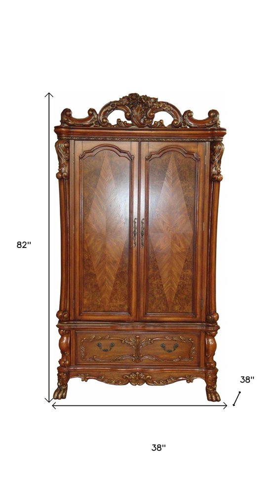 82" Brown Wood Accent Cabinet With Two Doors