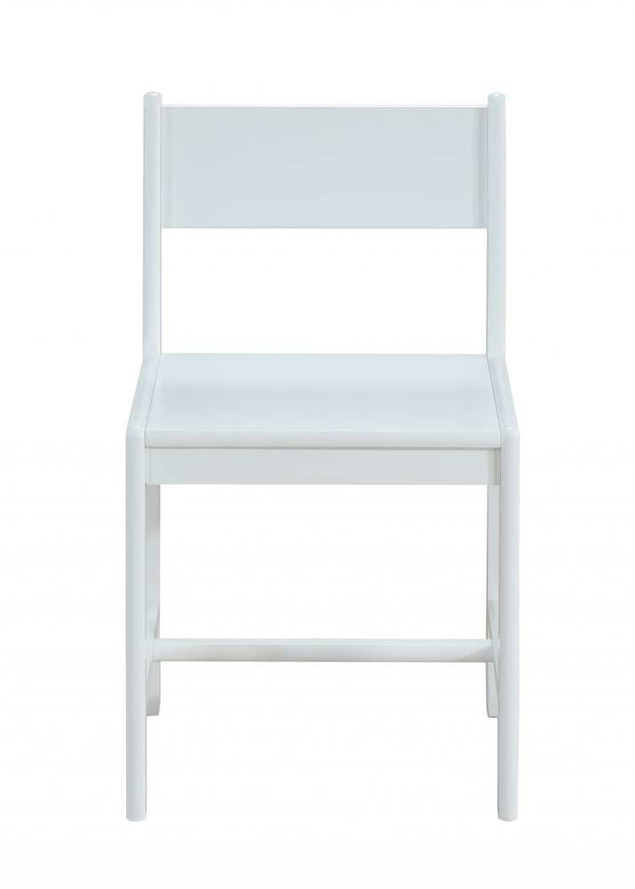 White Wood Stationary Desk Chair