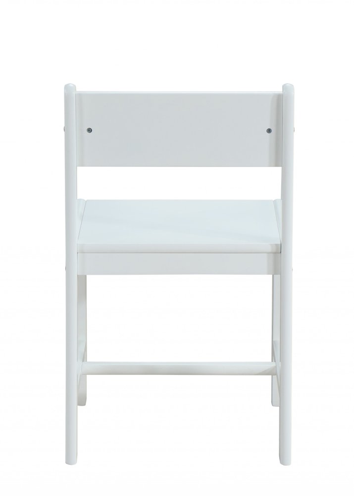 White Wood Stationary Desk Chair