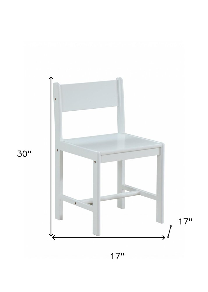 White Wood Stationary Desk Chair