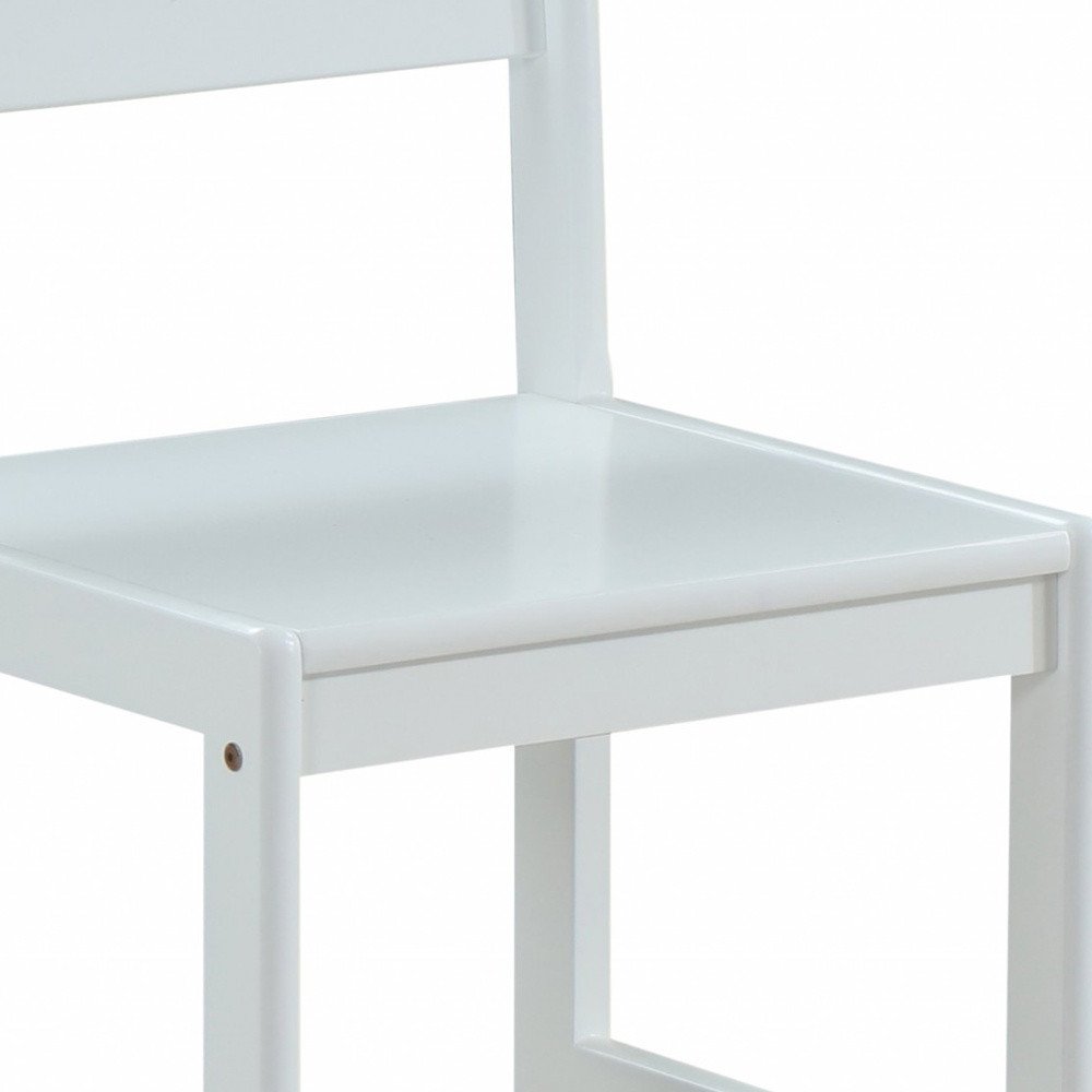 White Wood Stationary Desk Chair