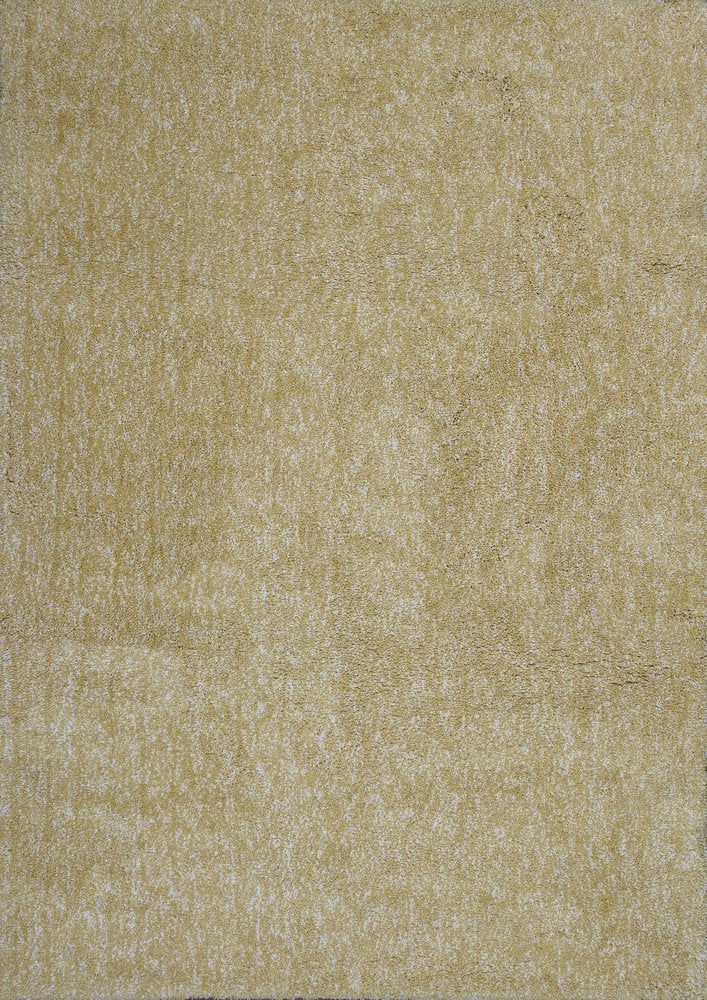 9' X 13' Yellow Shag Hand Woven Area Rug close-up detail