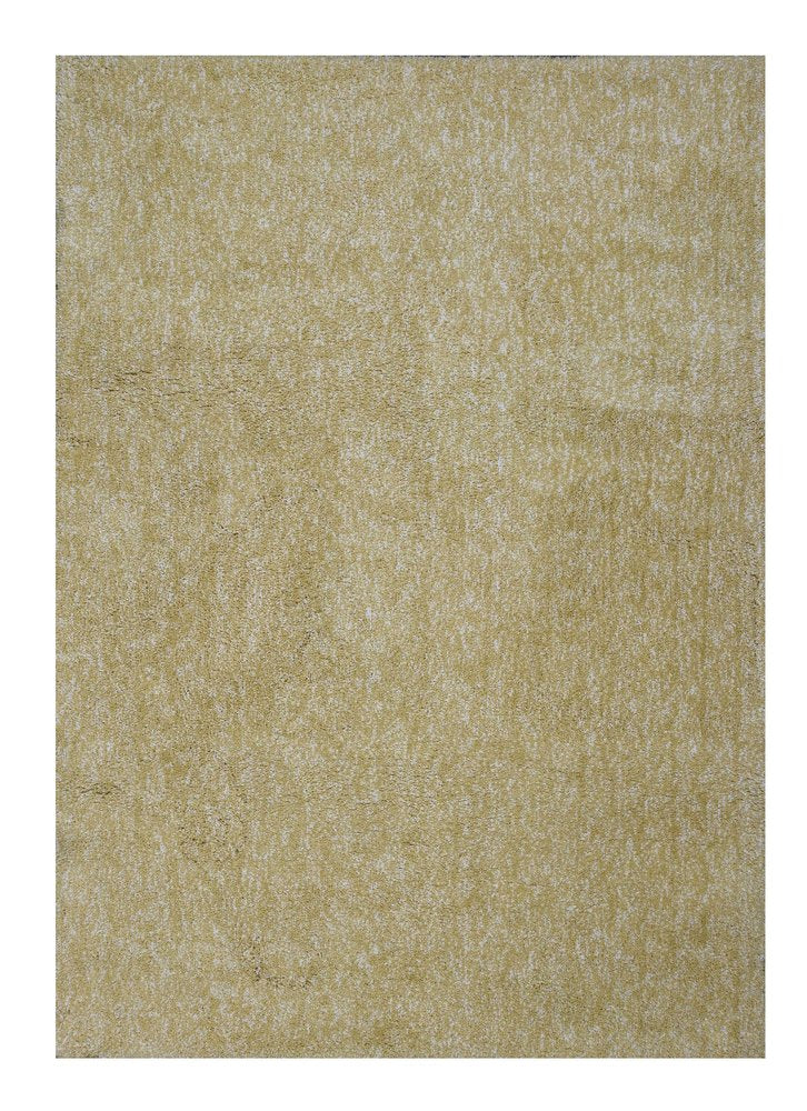 9' X 13' Yellow Shag Hand Woven Area Rug on a white background