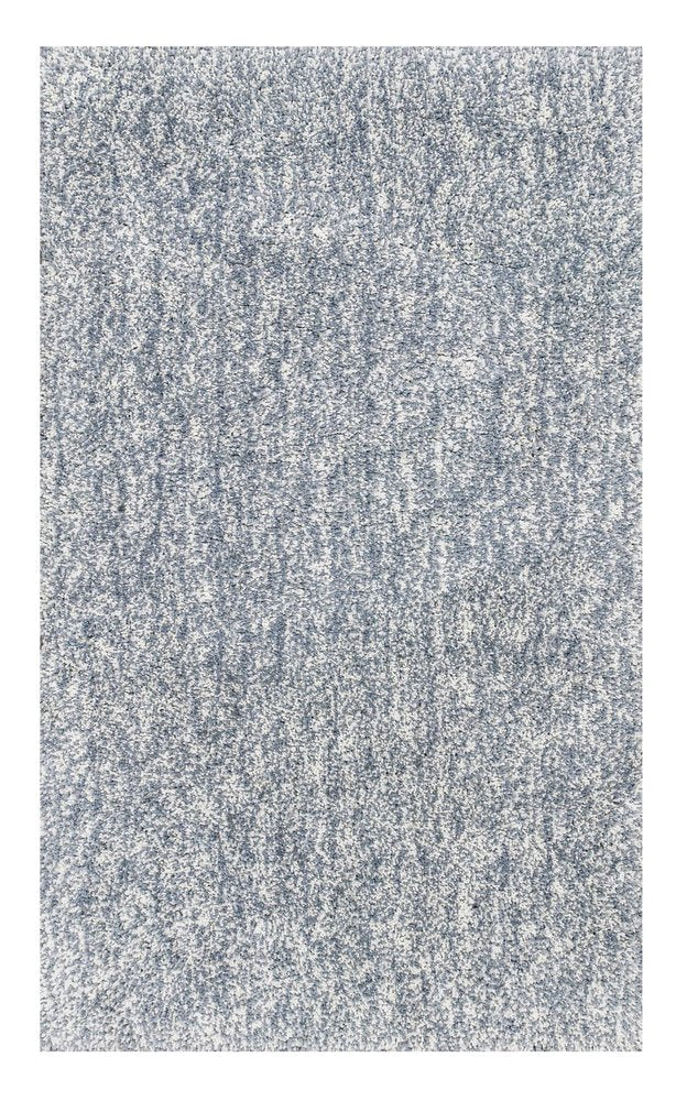 9' X 13' Slate Blue And Ivory Abstract Hand Woven Area Rug on a white background