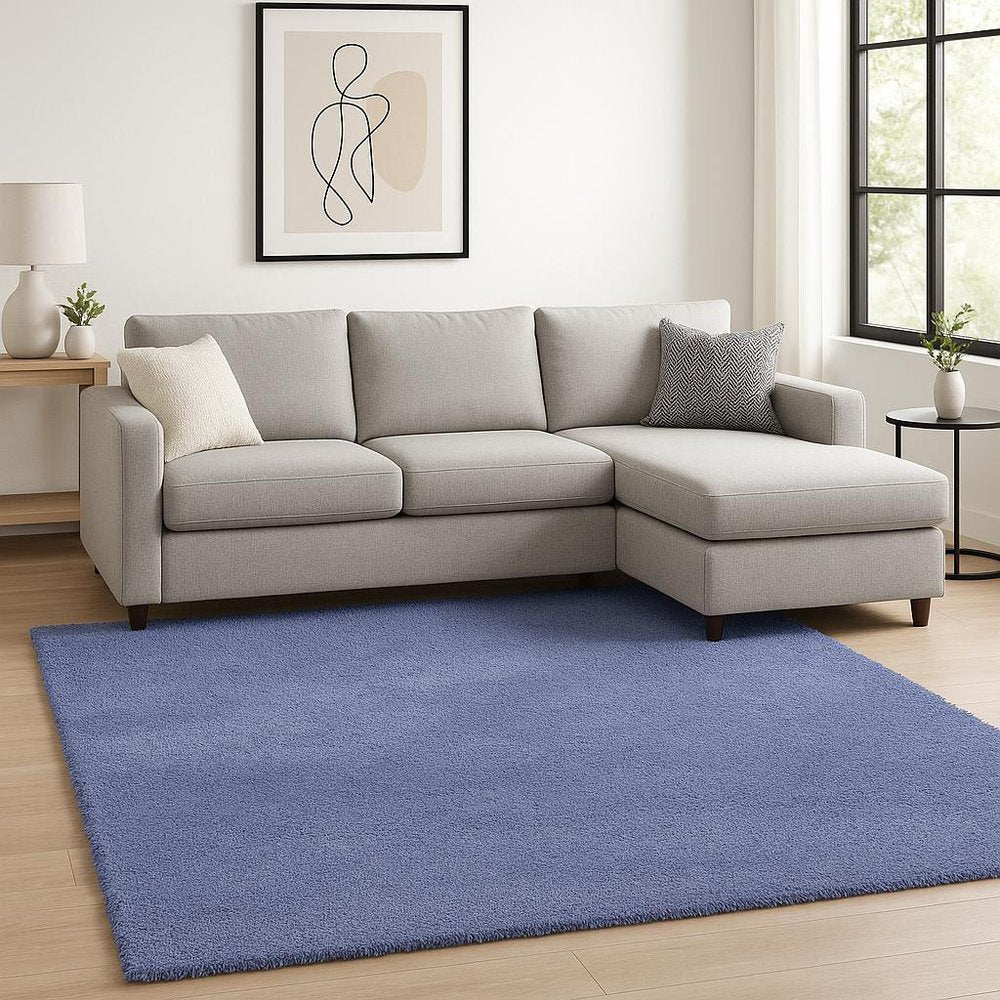 9' X 13' Purple Shag Hand Woven Area Rug