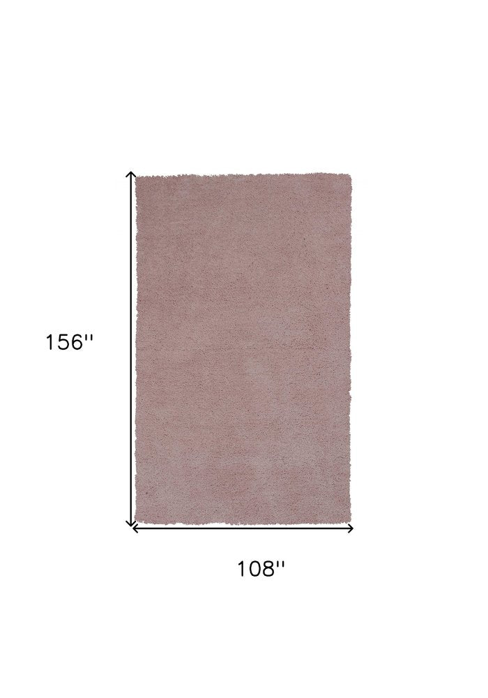 9' X 13' Pink Shag Hand Woven Area Rug